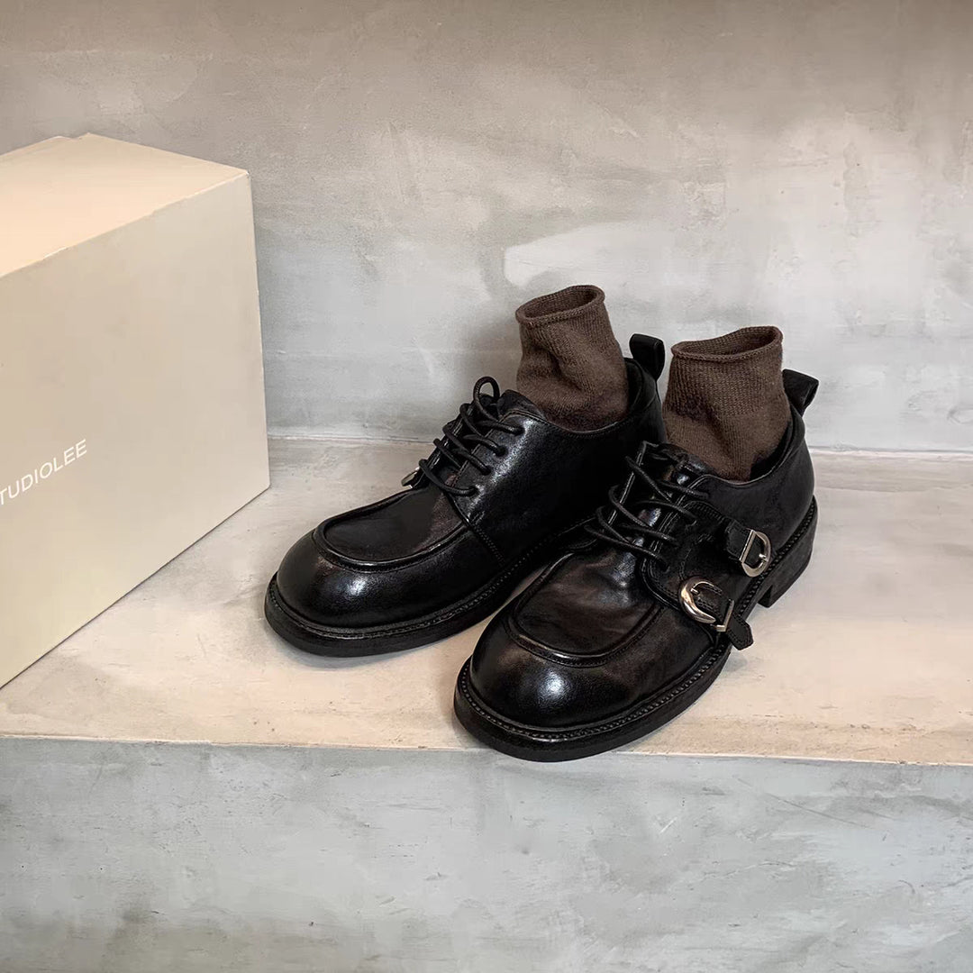Herren Schnürstiefel mit Dekorativem Riemen von EB