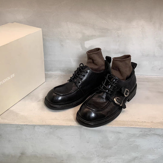 Herren Schnürstiefel mit Dekorativem Riemen von EB