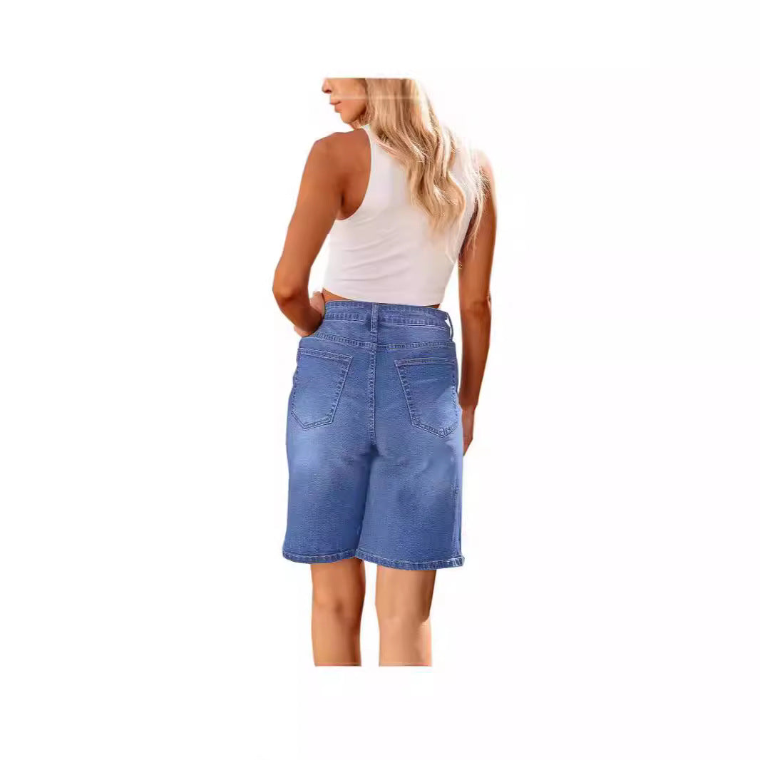 Damen Denim-Shorts mit lässigem Schnitt und lässigen Details EB