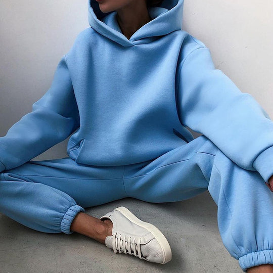 Damen modisches Oversize-Hoodie-Set mit lässigem Schnitt und elastischem Bund EB