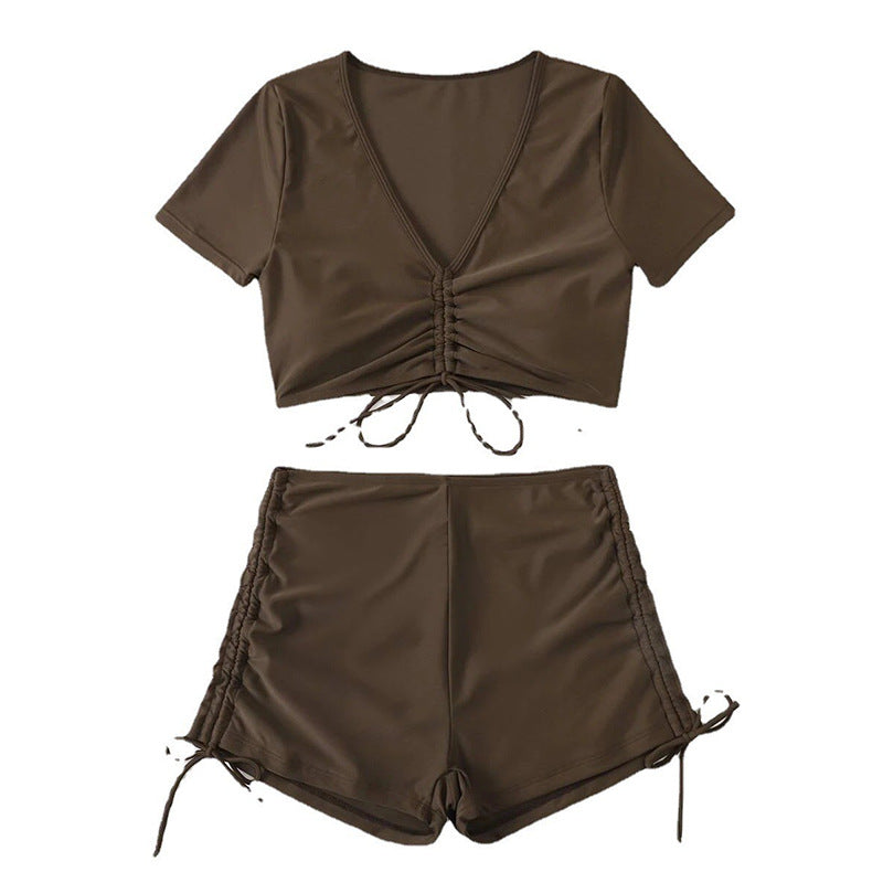 Damen Zweiteiliges Bikiniset mit verstellbaren Rüschendetails EB