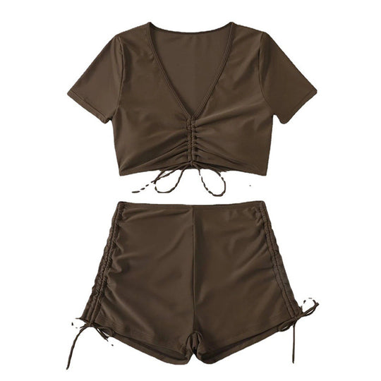 Damen Zweiteiliges Bikiniset mit verstellbaren Rüschendetails EB
