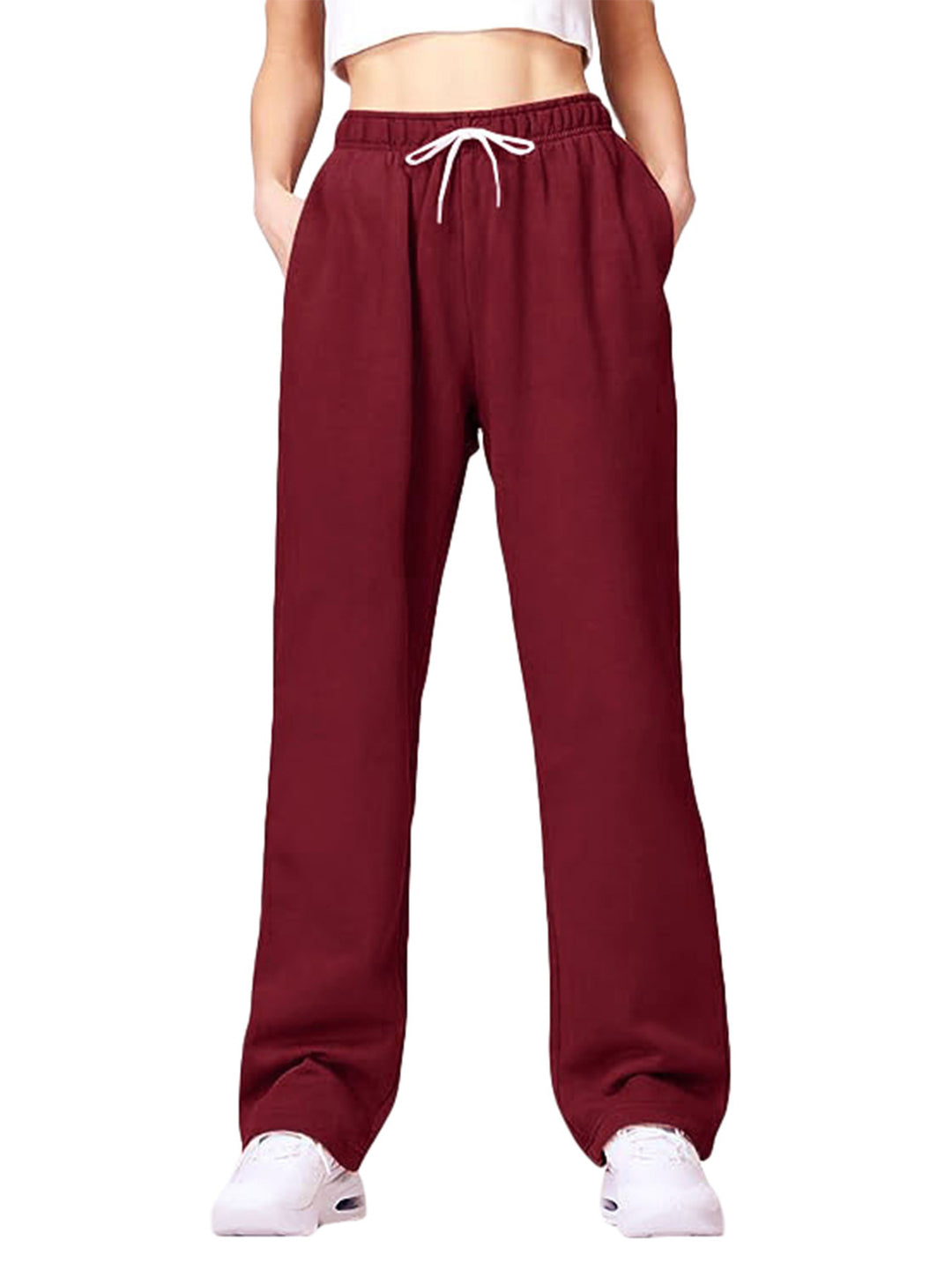 Damen bequeme Sporthose mit elastischem Bund und seitlichen Taschen EB