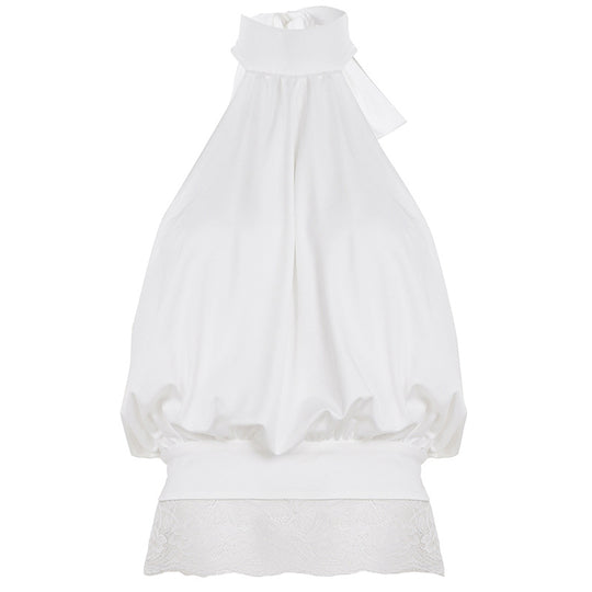 Damen Haltertop mit zarten Spitzenakzenten und eleganter Schnürung EB
