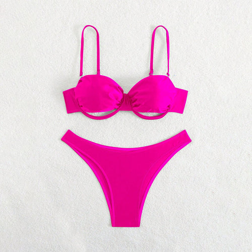 Damen Push-Up Bikini-Set mit elegantem Ringdetail EB