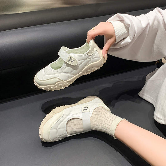 Damen Bequeme Sneaker mit elastischem Riemen und rutschfester Sohle EB