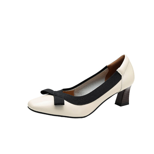 Damen Elegante Pumps mit modischem Riemen und Schleifen-Detail EB