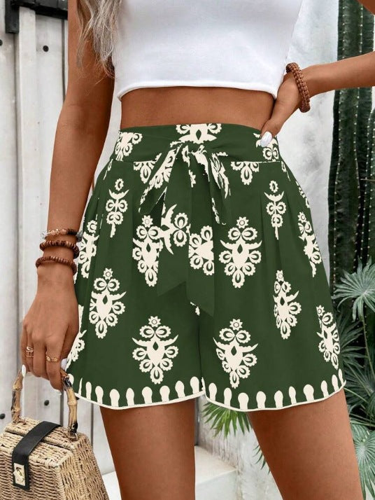 Damen Sommerliche Chino-Shorts mit Bindegürtel EB