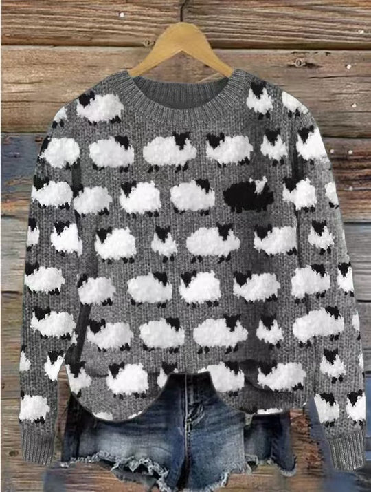 Damen nan Norwegerpullover aus Wollmix mit Rundhalsausschnitt und traditionellem Fair-Isle-Yoke EB