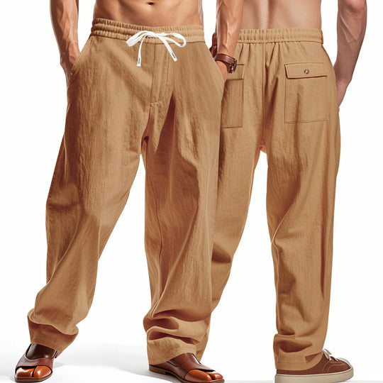 Herren Bequeme Strandhose mit elastischem Bund und praktischen Taschen EB