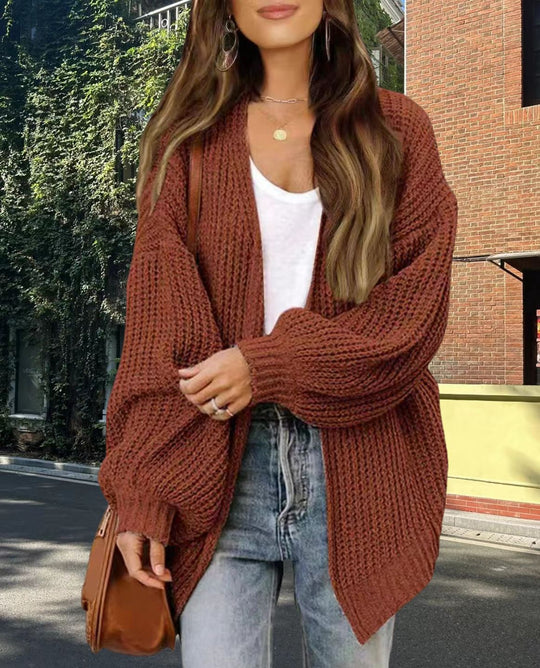 Damen Grobstrick Cardigan mit weitem Schnitt EB