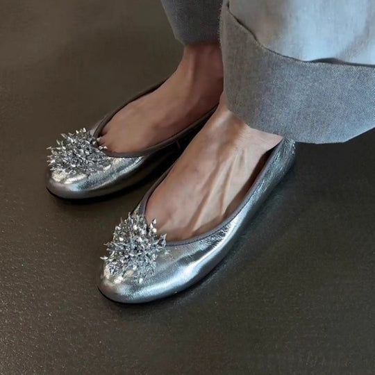 Damen Ballerina mit luxuriösem Blütenakzent EB