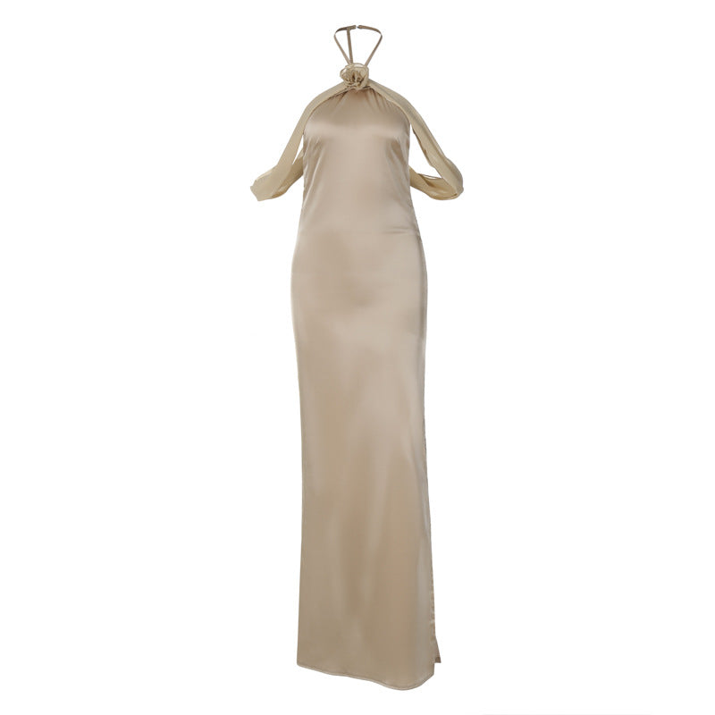 Damen Elegantes Maxikleid mit romantischem Wickel-Design und glamourösem Schnitt EB
