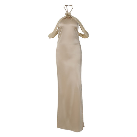 Damen Elegantes Maxikleid mit romantischem Wickel-Design und glamourösem Schnitt EB