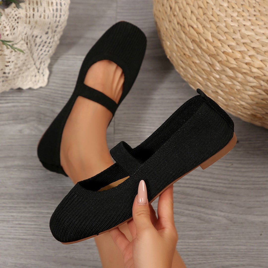 Damen Komfortable Ballerinas mit elastischem Riemen EB