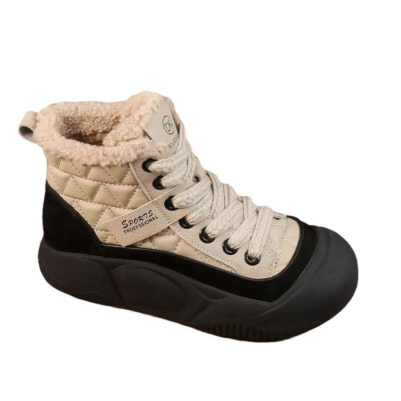 Damen Sportliche Hoch-Top Sneakers mit warmem Innenfutter und robustem Profil EB