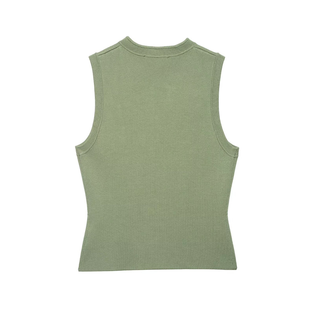 Damen raffinierte Utility-Weste im Militärstil mit Knopfdetails EB