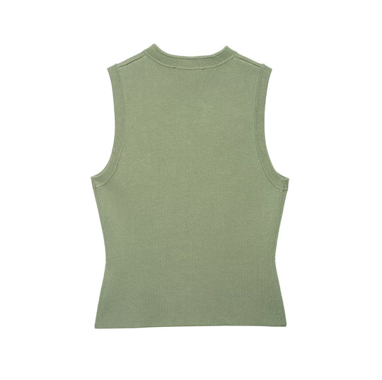 Damen raffinierte Utility-Weste im Militärstil mit Knopfdetails EB