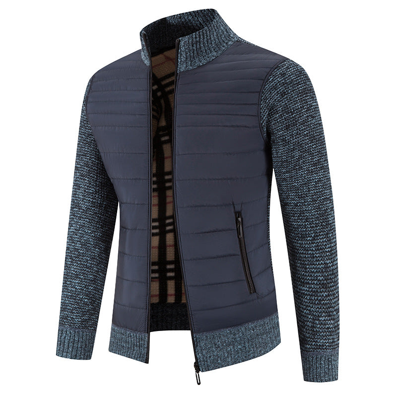 Herren lässige Steppjacke mit Strickärmeln EB
