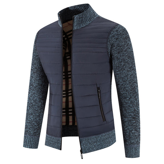 Herren lässige Steppjacke mit Strickärmeln EB