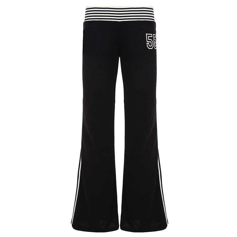 Damen Flared Jogginghose mit seitlichen Streifen EB