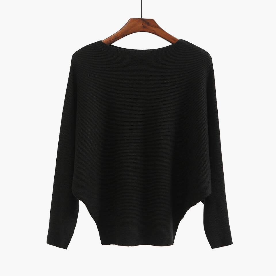 Damen Oversized Strickpullover mit raffiniertem Rippdesign und weitem Schnitt EB