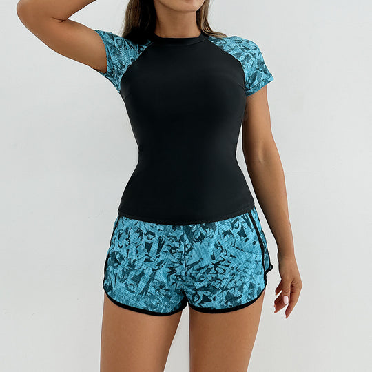 Damen Sportlicher Rashguard mit Shorts EB