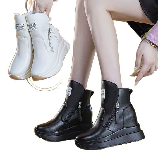 Damen modische Winterstiefeletten mit praktischem Reißverschluss und bequemem Innenfutter EB