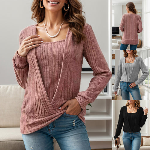 Damen Strickjacke mit Raffungen und V-Ausschnitt EB
