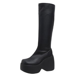 Damen Wedge-Stiefel mit robustem Plateau und modischem Design EB