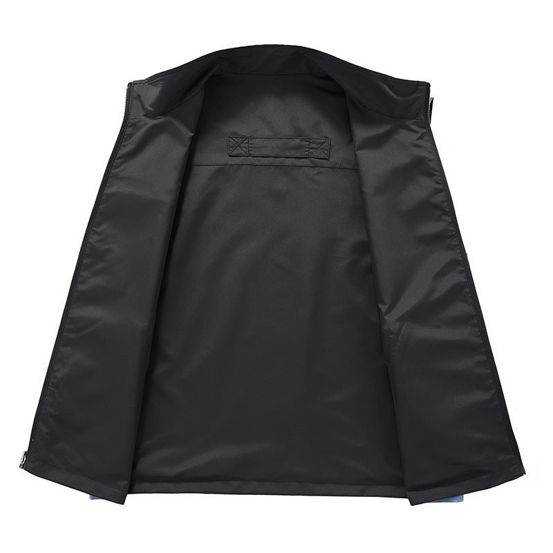 Herren Ärmellose Softshell‑Weste mit Zweiwege‑Reißverschluss und Multifunktions‑Taschen EB