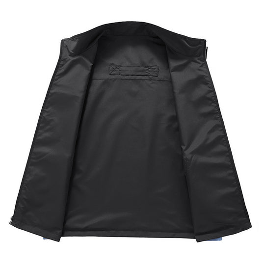 Herren Ärmellose Softshell‑Weste mit Zweiwege‑Reißverschluss und Multifunktions‑Taschen EB