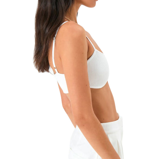 Damen Crop-Top mit Rippstruktur und verstellbaren Spaghettiträgern EB