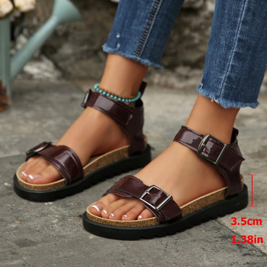 Damen verstellbare Riemchen-Sandalen mit komfortabel gepolsterter Sohle EB