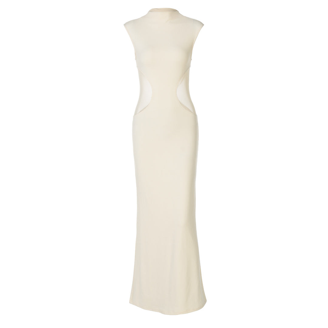 Damen figurbetontes Maxikleid mit Schnittdetails EB
