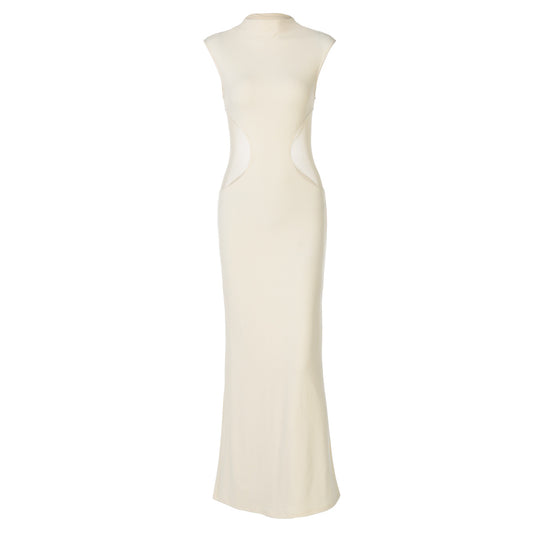 Damen figurbetontes Maxikleid mit Schnittdetails EB
