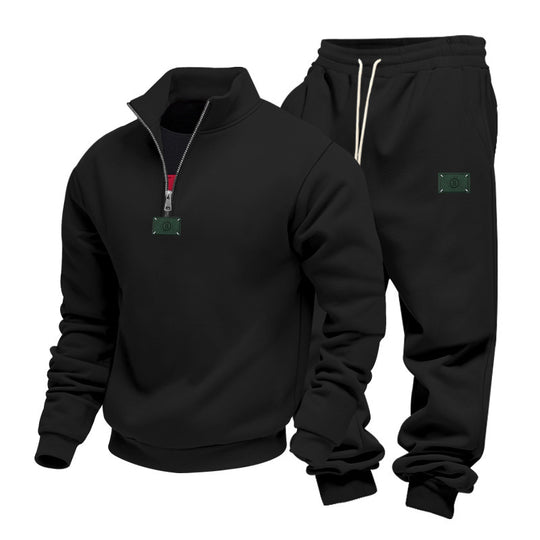 Herren nan komfortables Halbzip-Sweatset mit tapered Jogginghose und elastischem Tunnelzug EB