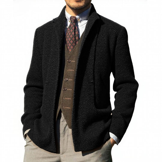 Herren elegante Strickjacke mit modernem Schnitt und praktischen Taschen EB