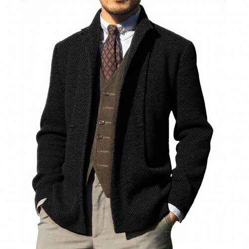 Herren elegante Strickjacke mit modernem Schnitt und praktischen Taschen EB