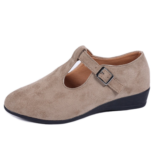 Damen Wedge-Pantoletten mit eleganter Schnallen-Applikation EB