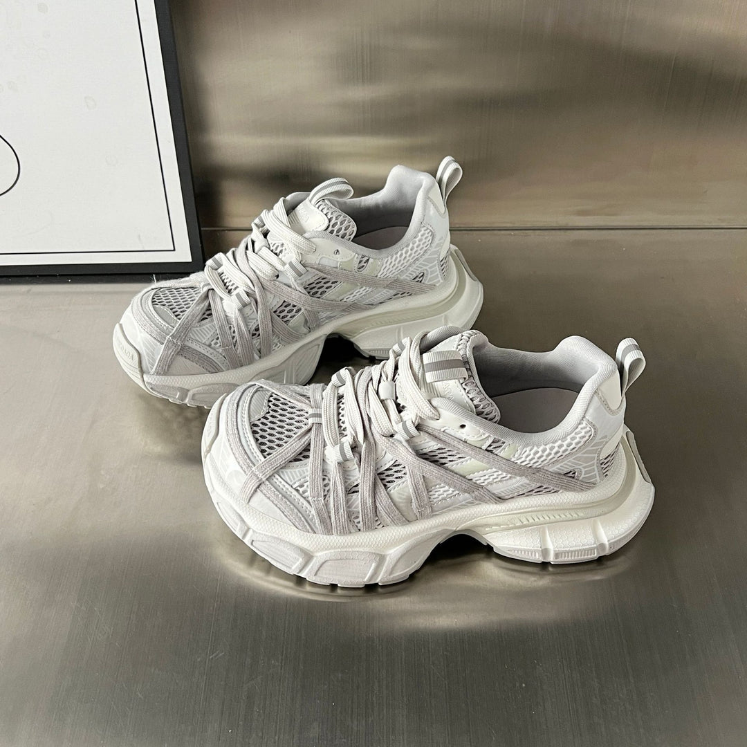 Damen Sportliche Sneakers mit innovativer Schnürung und atmungsaktiver Mesh-Oberfläche EB