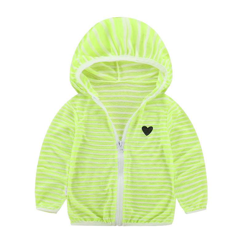 Unisex nan leichte gestreifte Kapuzenjacke mit Reißverschluss für Babys und Kleinkinder EB