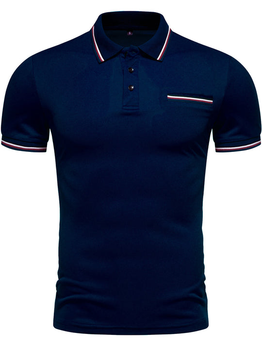 Herren Poloshirt mit kontrastierenden Akzenten und modernem Schnitt EB