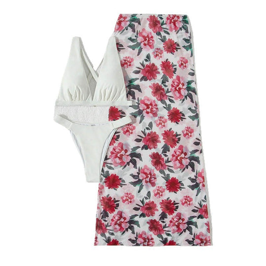 Damen Bikini-Set mit elegantem Wickelrock und dezentem Triangel-Oberteil EB