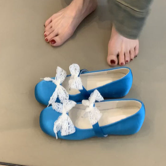 Damen Ballerinas mit decorativen Schleifen und komfortabler Innensohle EB