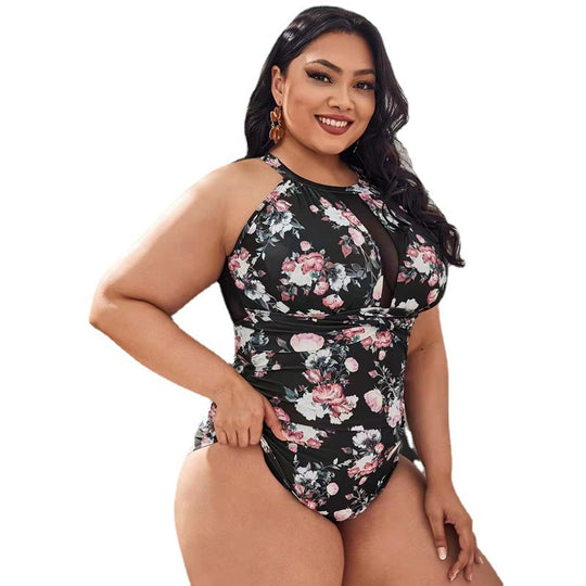 Damen Hochwertiger Badeanzug mit floralen Akzenten EB