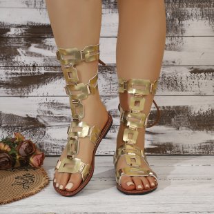 Damen Gladiatorsandalen mit modischer Schnallenverzierung EB