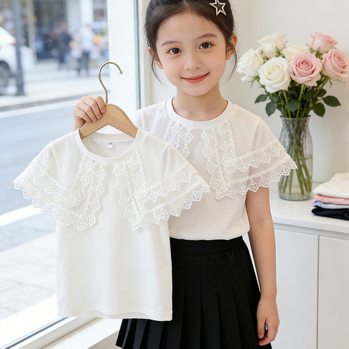 Mädchen T-Shirt mit Rüschendetails EB
