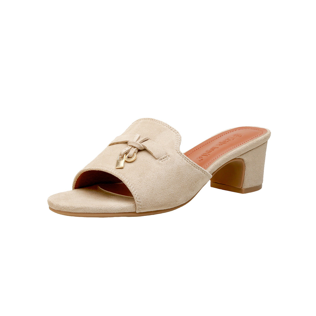 Damen Elegante Mules mit trendigem Schleifenakzent EB