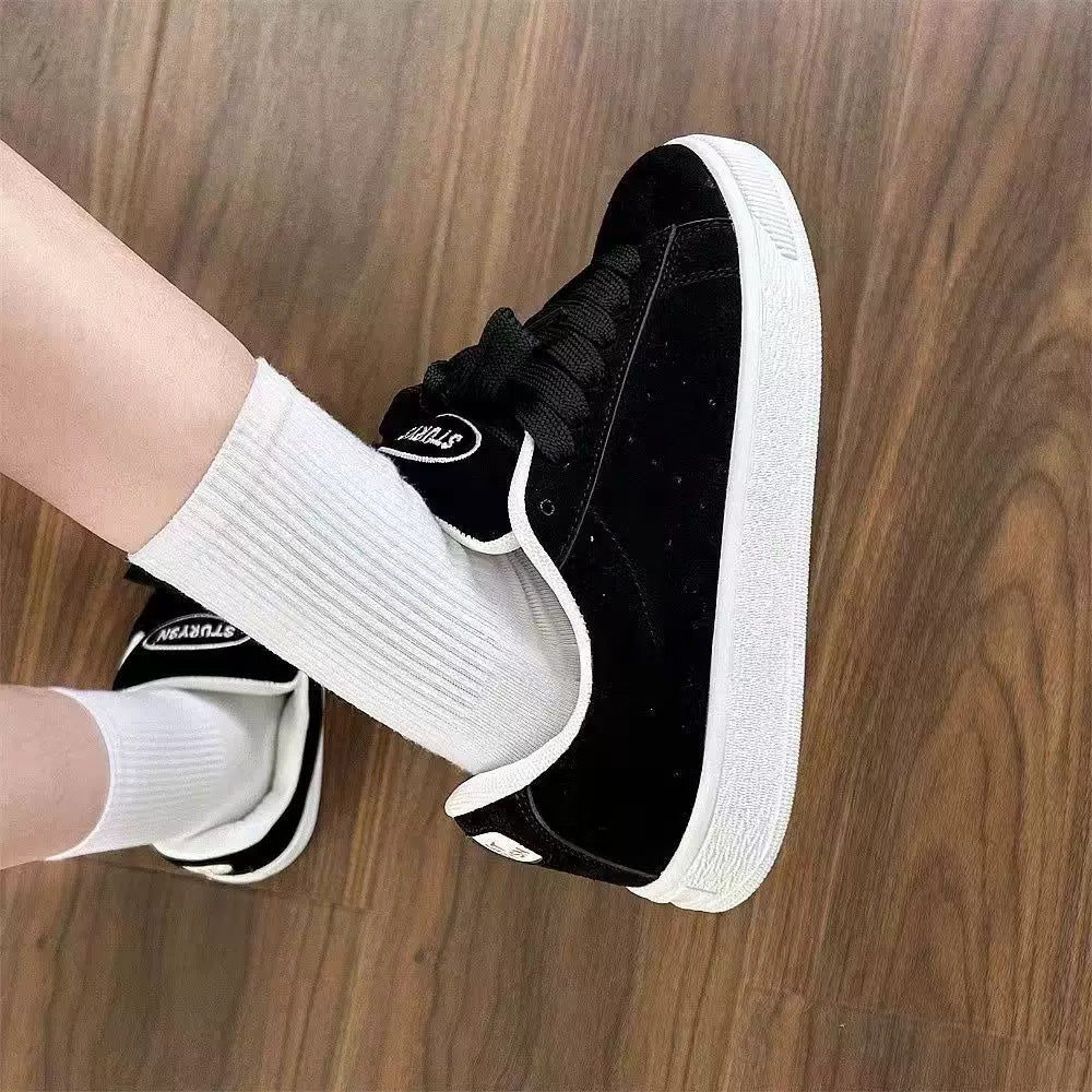 Damen modische Sneaker mit luxuriösem Veloursleder und komfortabler Dämpfung EB